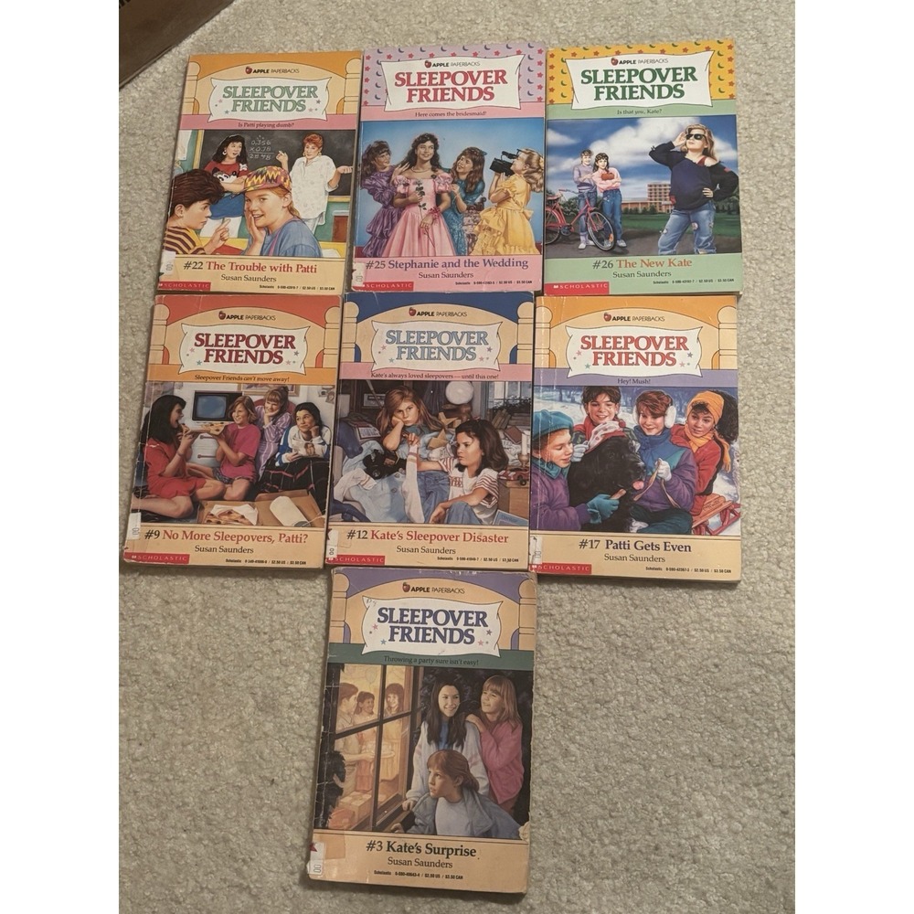Sleepover Friends Book Lot of 7  Vintage #3,#9,#12, #17,#22,#25, #26